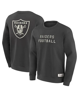 Fanatics Men's Charcoal Las Vegas Raiders Elements Future Ground Lettering Pullover Sweatshirt