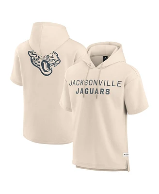 Fanatics Men's Cream Jacksonville Jaguars Elements Future Ground Lettering Short Sleeve Pullover Hoodie