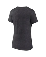 Logo Athletic Women's Heather Charcoal Detroit Lions Unrivaled V-Neck T-Shirt