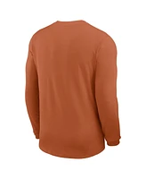 Nike Men's Texas Orange Longhorns 2025 Sideline Coach Uv Performance Long Sleeve T-Shirt