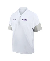 Nike Men's White Lsu Tigers 2025 Sideline Short Sleeve Quarter-Zip Coach Jacket