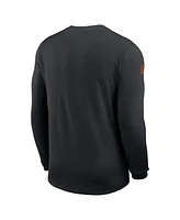 Nike Men's Black Cincinnati Bengals Sideline Coach Uv Performance Long Sleeve T-Shirt