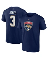 Fanatics Men's Seth Jones Navy Florida Panthers Authentic Stack Name Number T-Shirt