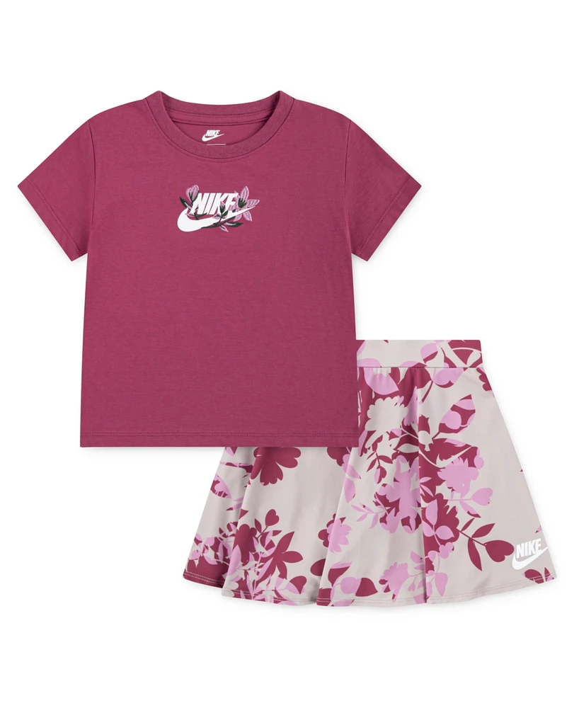 Nike Little Girls 2-Piece Printed Club T-Shirt and Scooter Set