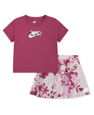 Nike Little Girls 2-Piece Printed Club T-Shirt and Scooter Set