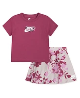 Nike Little Girls 2-Piece Printed Club T-Shirt and Scooter Set