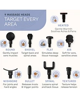 LifePro Sonic Pro Handheld Percussion Massage Gun with 8 Attachments for Deep Tissue Relief