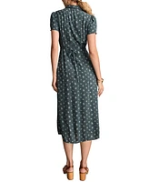 Lucky Brand Women's Collared Button-Front Midi Dress