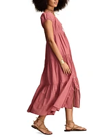 Lucky Brand Women's Button-Front Tiered Midi Dress