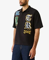 True Religion Men's Short Sleeve Overt Patch Polo Shirt