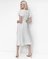 Dkny Women's Flutter-Sleeve Midi Dress