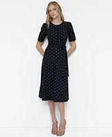 Dkny Polka-Dot Midi Dress