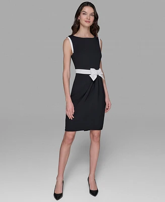 Karl Lagerfeld Paris Women's Scuba Crepe Bow Sheath Dress