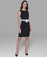 Karl Lagerfeld Paris Women's Scuba Crepe Bow Sheath Dress