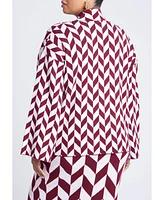 Eloquii Plus Mock Neck Intarsia Sweater