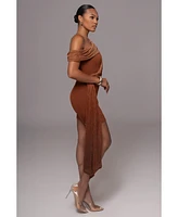 Jluxlabel Women's Asymmetric Drape Mini Dress