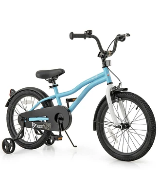 Kids Bike 18-Inch Children Training Bicycle with 2 Brake for 3-8 Years Old