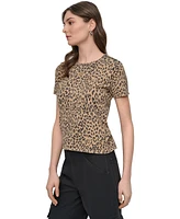 Dkny Jeans Petite Animal Print Short-Sleeve T-Shirt