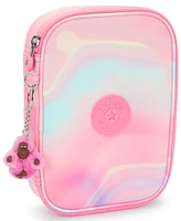 Kipling 100 Pens Aqua Flowers Zippered Pen Case