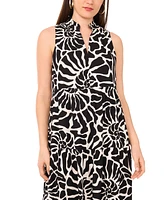 Vince Camuto Women's Printed Split-Neck Tiered Maxi Dress