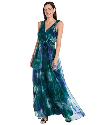 R & M Richards Petite Sleeveless Bow-Tie A-Line Dress