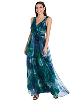 R & M Richards Petite Sleeveless Bow-Tie A-Line Dress