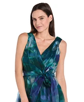 R & M Richards Petite Sleeveless Bow-Tie A-Line Dress