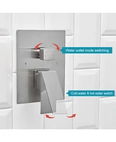 Greenspring 10 Inch Square Bathroom Shower Combo Set Brushed Nickel