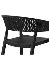 WestinTrends Outdoor Modern Stackable Plastic Resin Patio Dining Armchair (Set of 2
