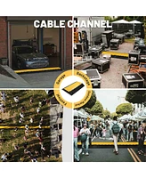 Yescom 3-Channel Rubber Cable Ramp 40000 Lbs Wire Cord Ramp Driveway Hose Cover Protector Speed Bumps for Driveway Hose Pipe Hider