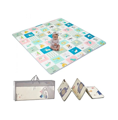 Slickblue Double-Sided Baby Play Mat Soft Crawling Floor Mat for Kids Activity and Tummy Time