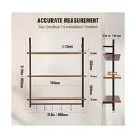 Slickblue Industrial Pipe Wall-Mounted Shelf 2 Tier Storage Rack for Kitchen and Bedroom