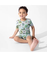 Bellabu Bear Kids Unisex Minecraft Overworld Dreams 2-Piece Short Sleeve & Shorts Pajama Set