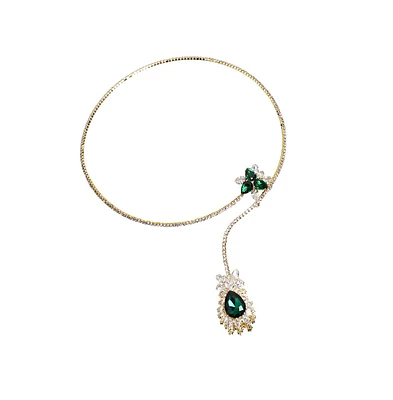 Sohi Teardrop Stone Lariat Necklace