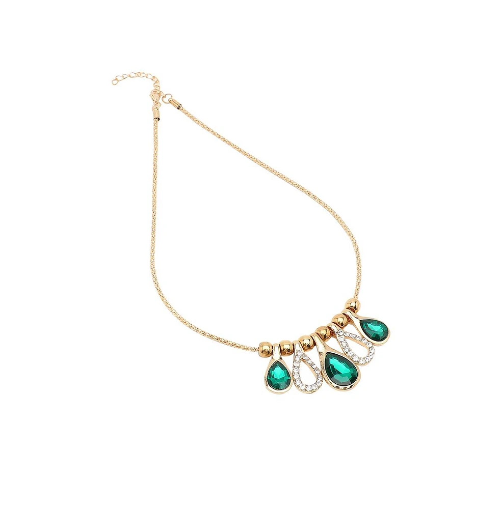 Sohi Teardrop-Stone Statement Necklace