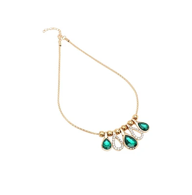 Sohi Teardrop-Stone Statement Necklace