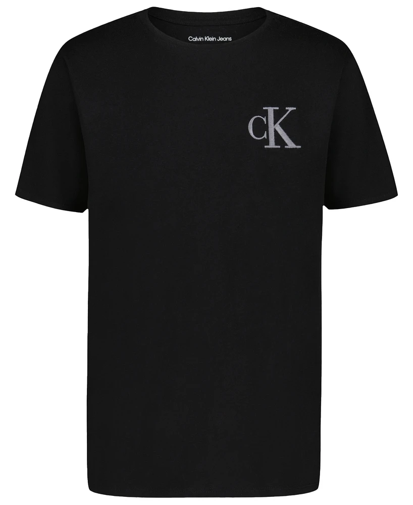 Calvin Klein Big Boys Stacked Logos Short Sleeve T-Shirt