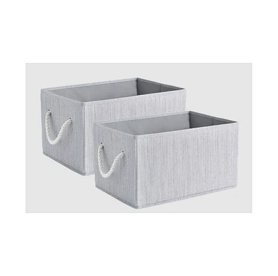 WeThinkStorage 20L Folding Fabric Storage Bin w/Rope Handle - Clay