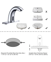 Aquaterior 5" Touchless Bathroom Faucet with Rectangle Vessel Sink Brush Chrome
