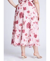 Eloquii Women's Floral Full Skirt