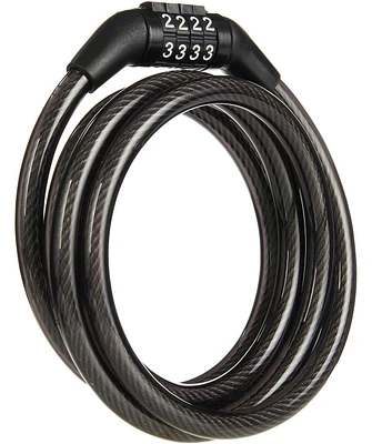 5 Ft Bike Lock Cable with Preset Combination, Vinyl Covered Security Cable for Outdoor Use