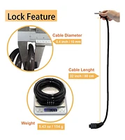 4-Digit Combination Bike Cable Lock, 32-Inch Coiled Security Lock, Anti-Theft for Mountain Bikes, Road Bikes, Scooters, Electric Bicycles