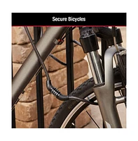 Outdoor Bike Lock Cable with Combination, 4ft Black, 8143D