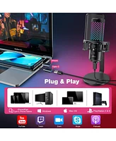 ZealSound Gaming Usb Rgb Microphone Bkd-12a and 19inch gooseneck Flexible Microphone arm Stand H19