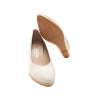 Roses Canvas V Cut Espadrille Wedges