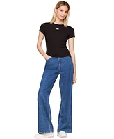 Tommy Jeans Women's Badge Logo Ribbed T-Shirt