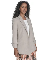 Calvin Klein Petite Notch Collar Open Front Blazer