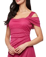 Alex Evenings Plus Draped Cold-Shoulder Dress