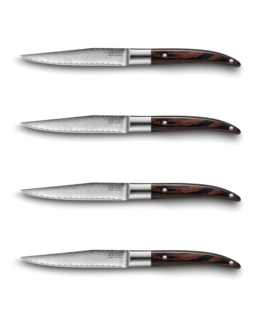 Laguiole Expression Damas 4 piece Steak Knife Set