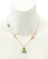 Betsey Johnson Faux Stone Backyard Frog Pendant Necklace